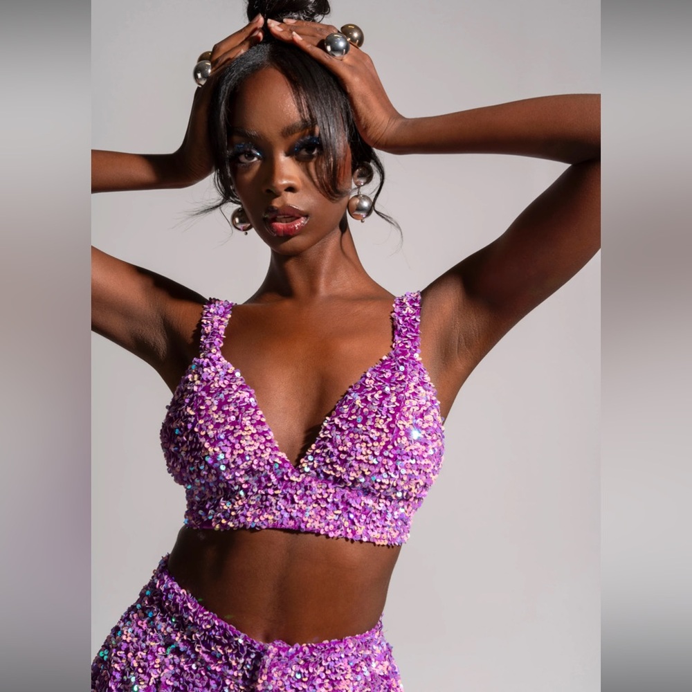 Liza Sequin Crop Top